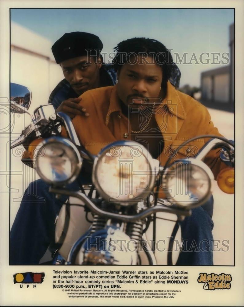 1997 Press Photo Malcolm-Jamal Warner and Eddie Griffin in Malcolm and Eddie - Historic Images