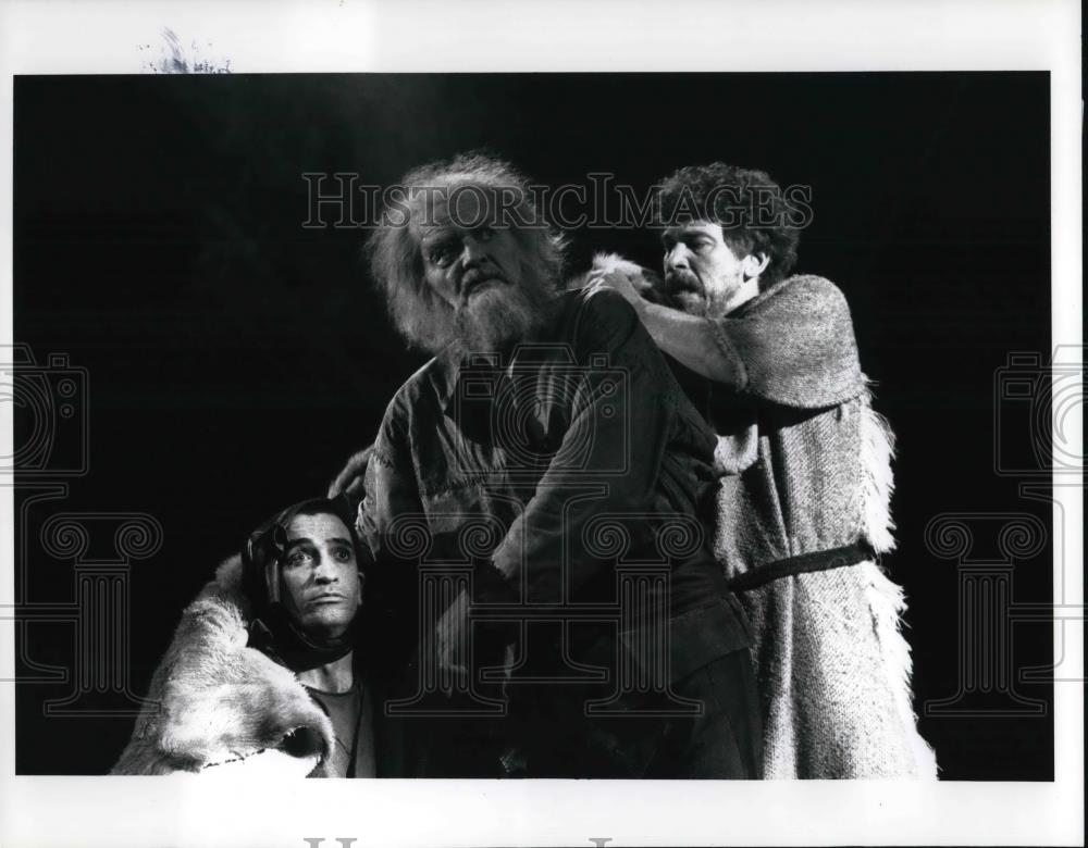 1990 Press Photo Hal Holbrook Christopher McCann John Woodson in King Lear - Historic Images