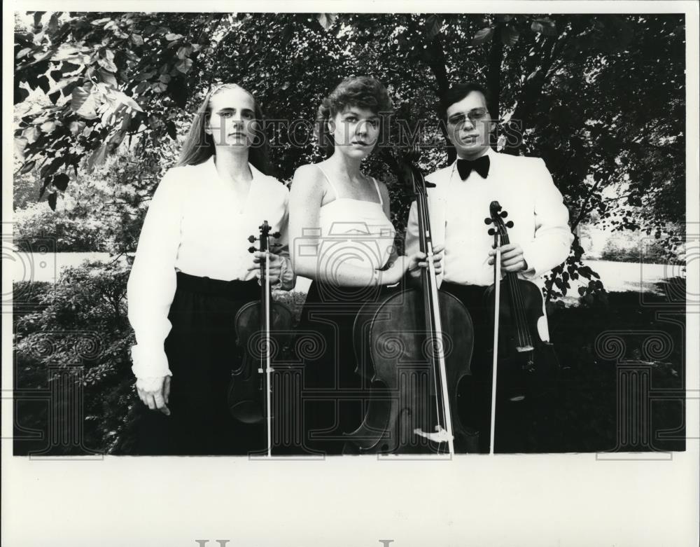1981 Press Photo Carol Rujicka, Daniel Strba, and Erika Compton of Stranad Trio - Historic Images
