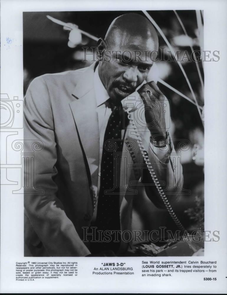 1986 Press Photo Louis Gossett Jr. as Calvin Bouchard in Jaws 3-D - cvp22336 - Historic Images