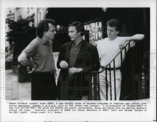 Press Photo Robert Krulwich Steve Wienstock Michael Jackson Edge - cvp23905 - Historic Images