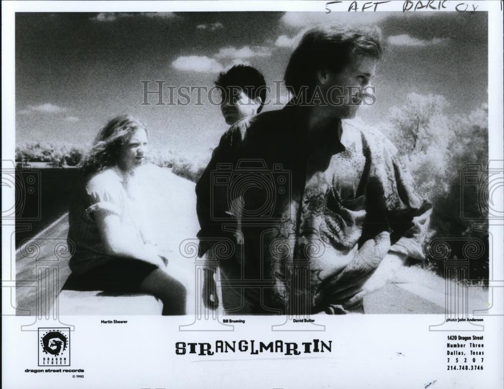 1991 Press Photo Martin Shearer, Bill Browning, David Butler of Stranglmartin - Historic Images