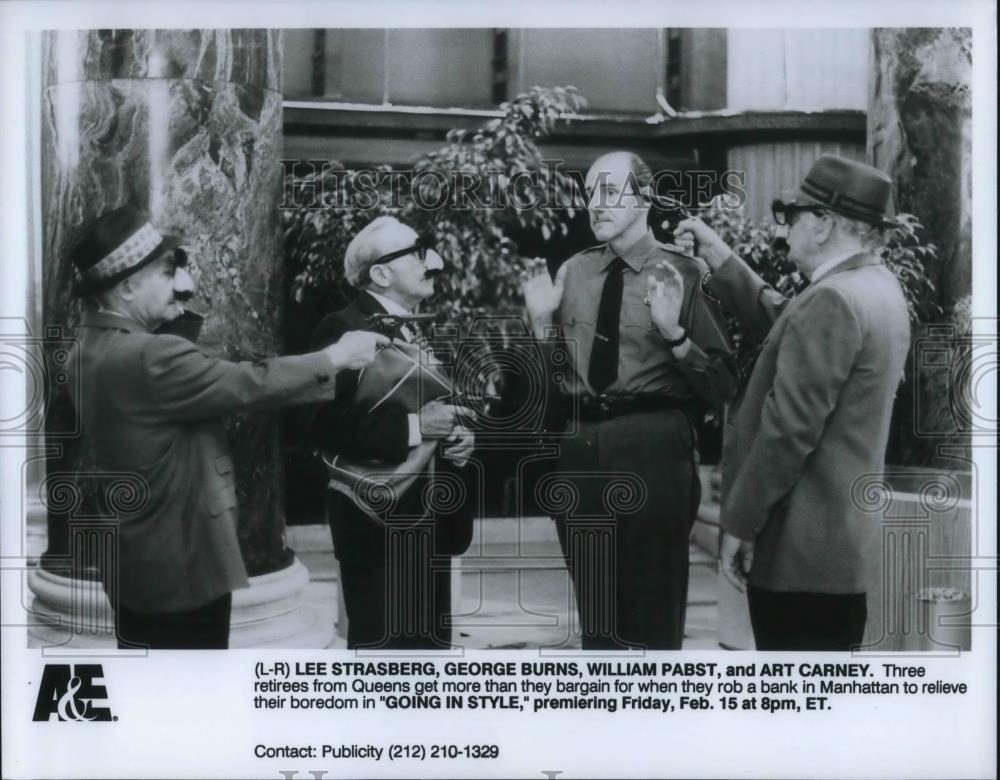 Press Photo Lee Strassberg George Burns William Pabst Art Carney Going in Style - Historic Images