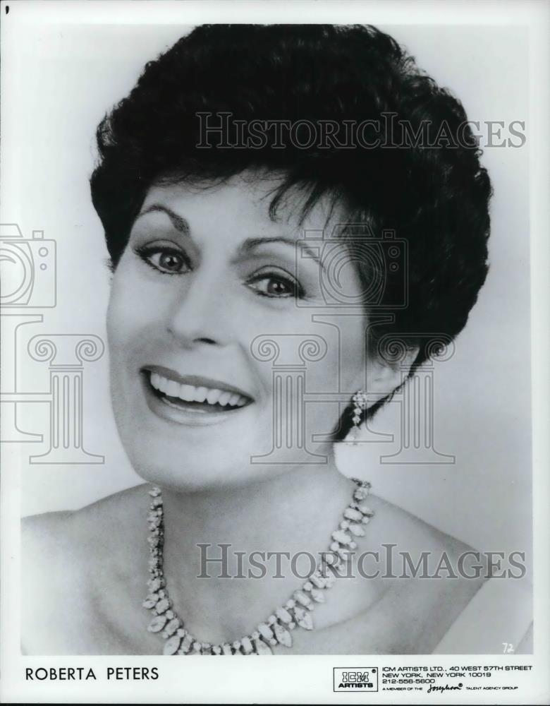 1986 Press Photo Roberta Peters, singer - cvp25464 - Historic Images