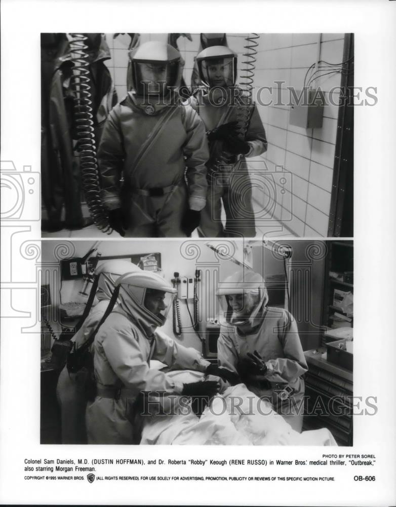 1995 Press Photo Dustin Hoffman and Rene Russo in Outbreak - cvp22783 - Historic Images