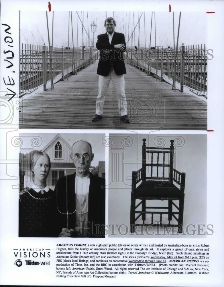 1997 Press Photo Robert Hughes in American Visions - cvp25375 - Historic Images