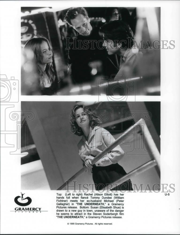 1995 Press Photo Alison Elliott Elisabeth Shue Peter Gallagher in The Underneath - Historic Images