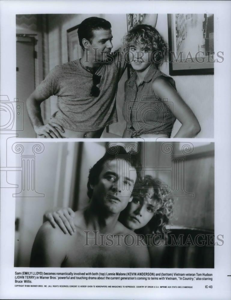 1990 Press Photo Emily Lloyd Kevin Anderson and John Terry in In Country - Historic Images