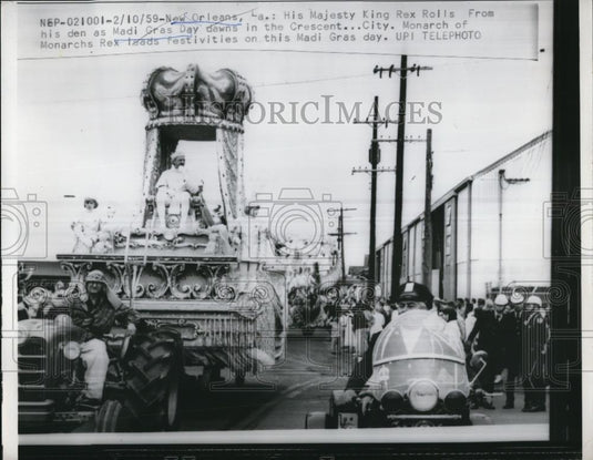 1959 Press Photo King Rex during Mai Gras Day - Historic Images