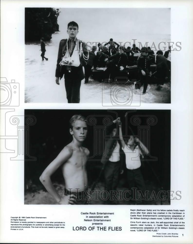 1991 Press Photo Balthazar Getty and Chris Furth in&quot; Lord of The Flies&quot; - Historic Images