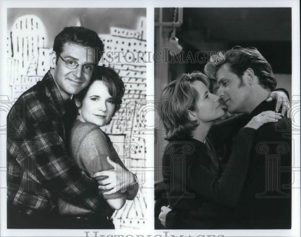1995 Press Photo Malcolm Gets &amp; Lea Thompson in Caroline in the City - cvp20269 - Historic Images