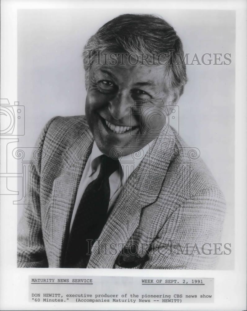 1991 Press Photo Don Hewett Executive Producer of 60 Minutes CBS news show - Historic Images