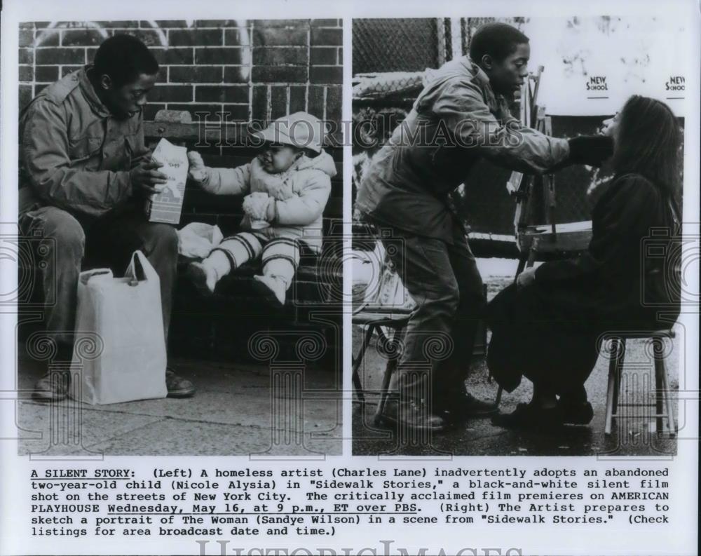 1989 Press Photo Charles Lane in Sidewalk Stories - cvp23256 - Historic Images