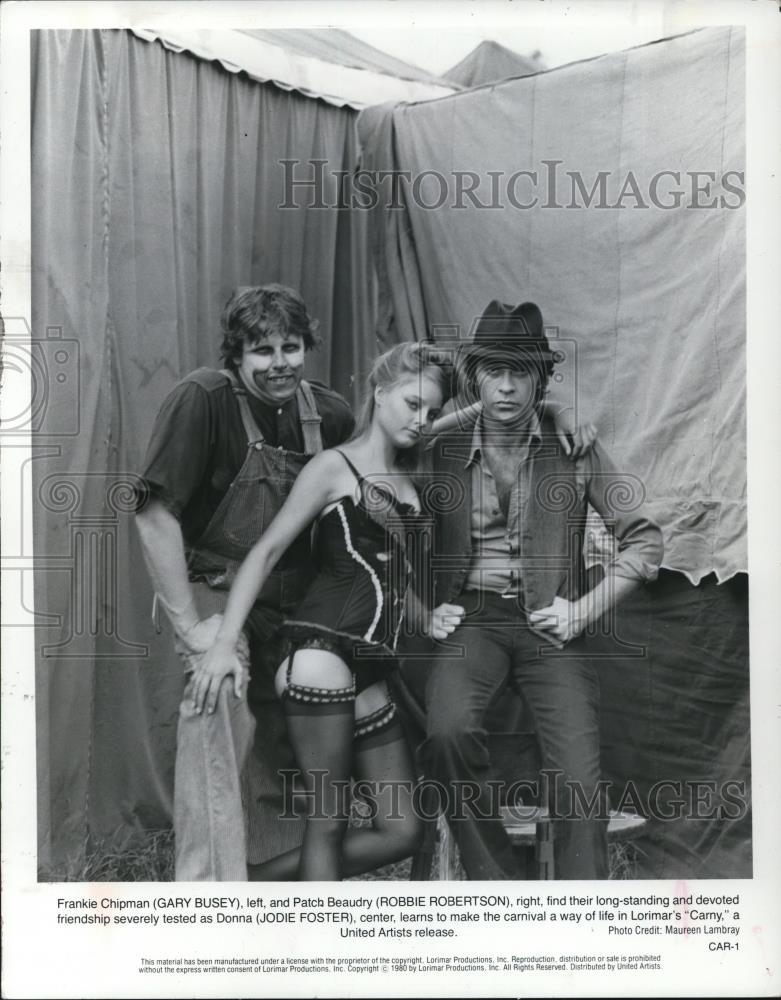 1980 Press Photo Gary Busey &amp; Robbie Robertson in Carny - cvp27860 - Historic Images