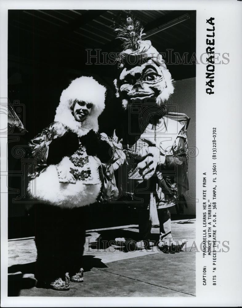 1990 Press Photo Pandarella Learns Her Fate From A Monkey WIth A Turbin - Historic Images