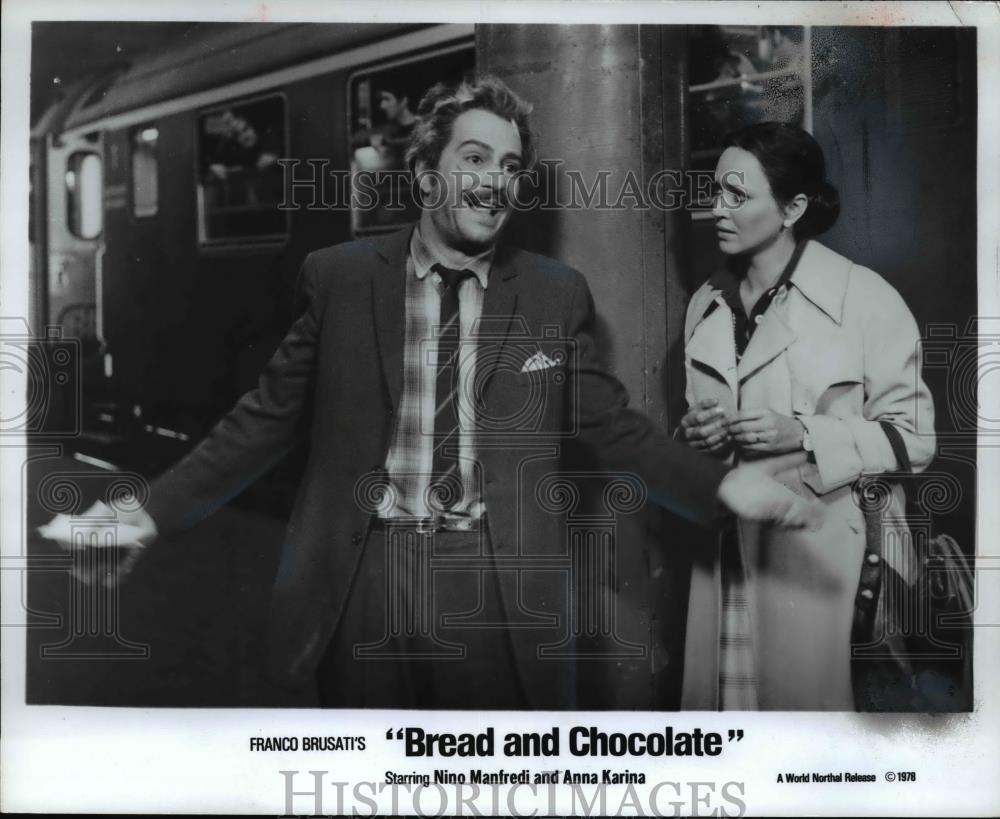 1978 Press Photo Nino Manfredi &amp; Anna Karino in Bread &amp; Chocolate - Historic Images