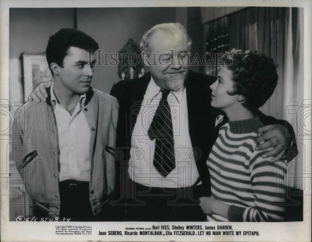 Press Photo James Darren, Burl Ives &amp; Jean in Let No Man Write my Epitaph - Historic Images