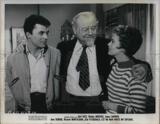 Press Photo James Darren, Burl Ives & Jean in Let No Man Write my Epitaph - Historic Images