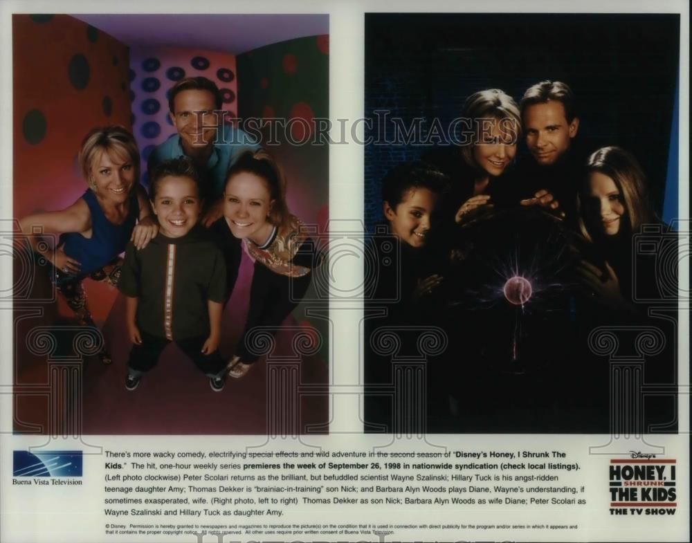 1998 Press Photo Thomas Dekker Barbara Alyn Woods Peter Scolari Hillary Tuck - Historic Images