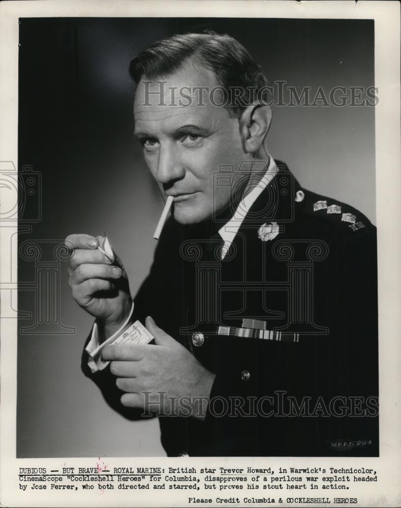 1956 Press Photo Trevor Howard In Cockleshell Heros - cvp27408 - Historic Images