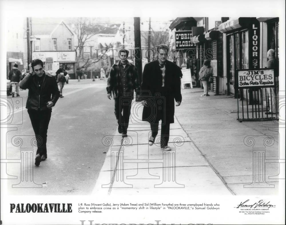 1996 Press Photo Vincent Gallo, Adam Trese, William Forsythe in Palookaville - Historic Images