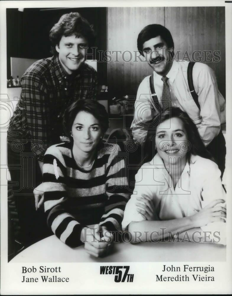 1986 Press Photo Bob Sirott, Jane Wallce, John Ferrugia in &quot;West 57th&quot; - Historic Images