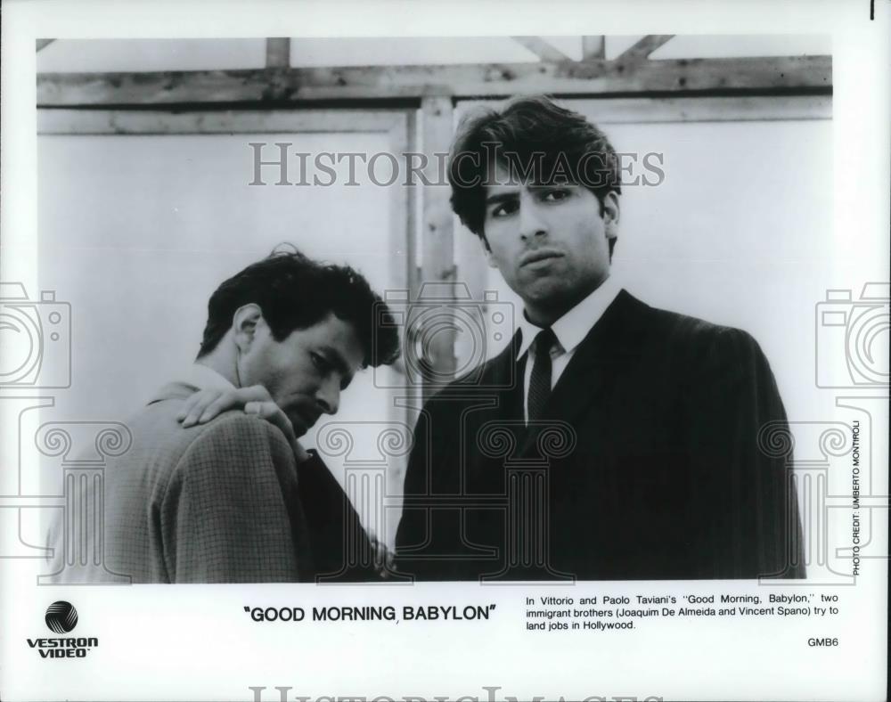 1988 Press Photo Joaquiim De Almeida Vincent Spano star in Good Morning Babylon - Historic Images