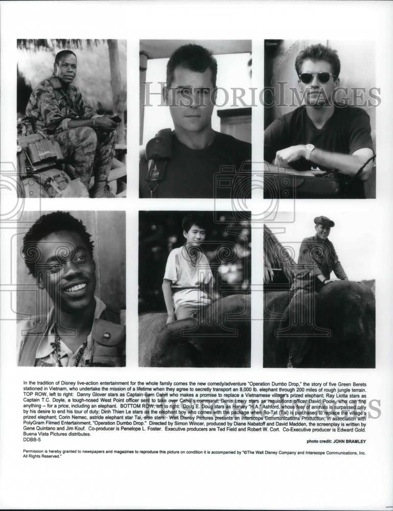 1995 Press Photo Danny Glover Ray Liotta Denis Leary Doug E. Doug Dinh Thien Le - Historic Images