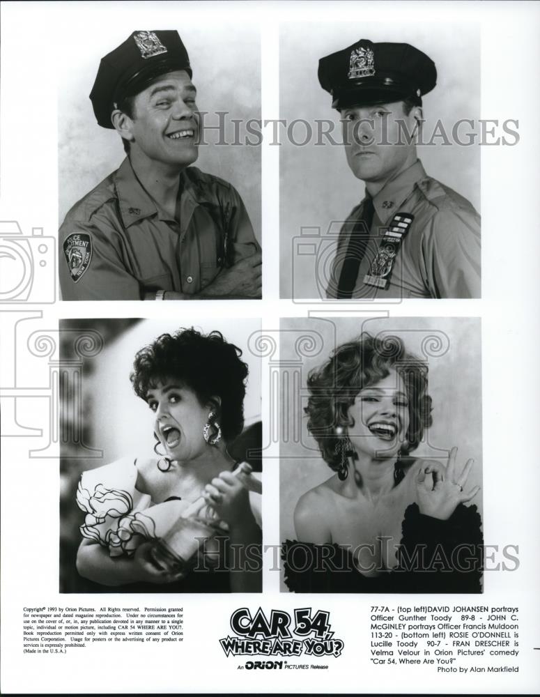 1993 Press Photo Car 54 Where Are You David Johansen Rosie O&#39;Donnell Fran Dresch - Historic Images