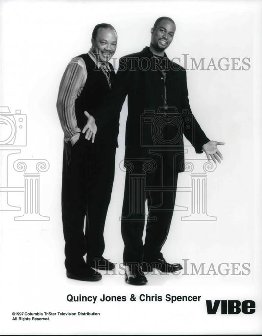 Press Photo Quincy Jones and Chris Spencer host Columbia/TriStar's Vibe - Historic Images