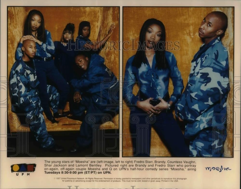 1997 Press Photo Fredro Starr Brandy Countess Vaughn Shar Jackson on Moesha - Historic Images