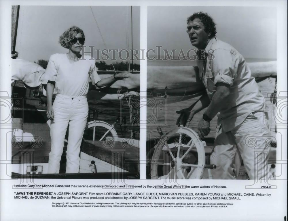 1987 Press Photo Lorraine Gary and Michael Caine in Jaws the Revenge - cvp23116 - Historic Images