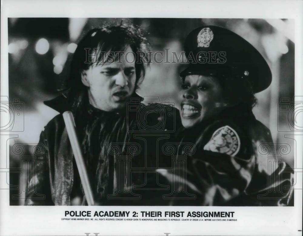 1985 Press Photo Bobcat Goldthwait in Police Academy 2: Their First Assignment - Historic Images