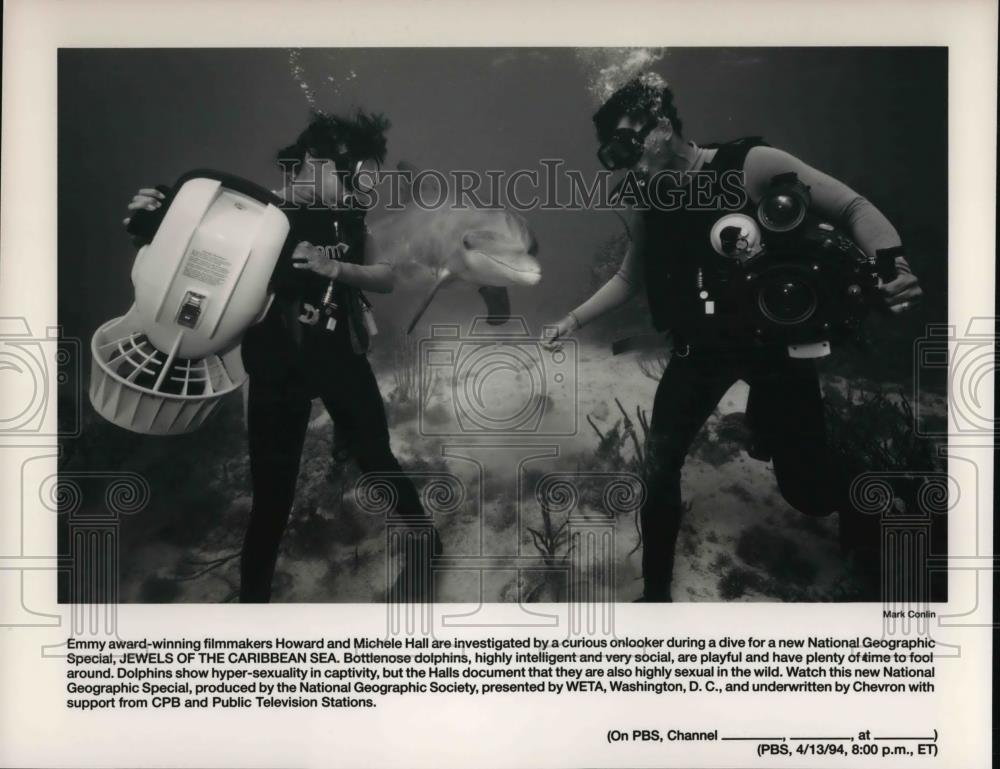 1994 Press Photo Howard & Michele Hall in Jewels of the Caribbean Sea - Historic Images
