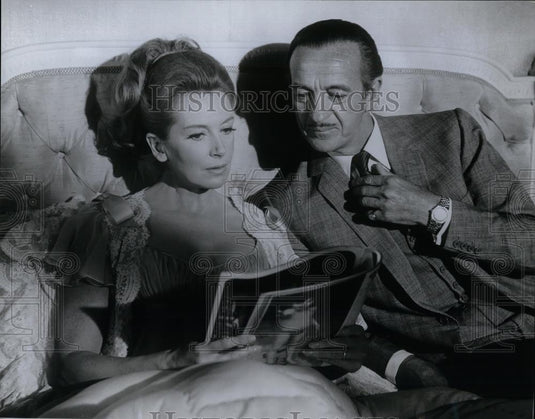 1969 Press Photo Deborah Kerr and David Niven star in Prudence and the Pill - Historic Images