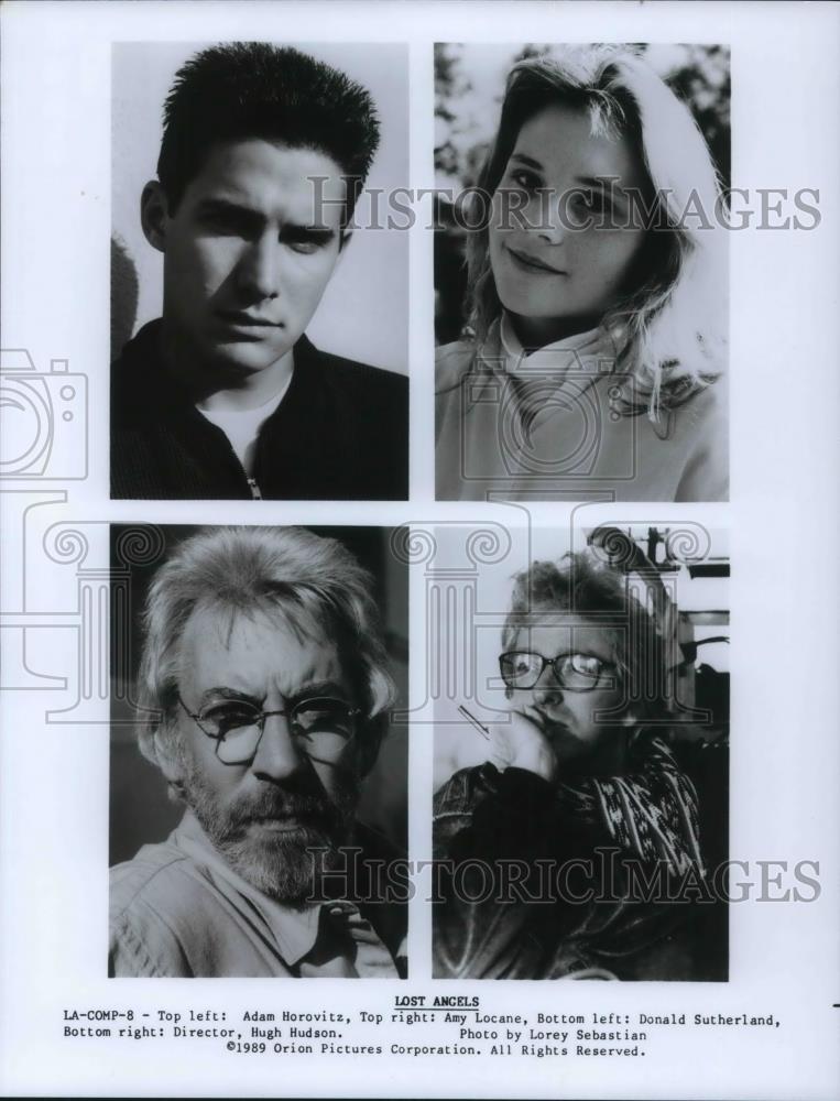 1989 Press Photo Adam Horovitz Amy Locane Donald Sutherland in Lost Angels - Historic Images