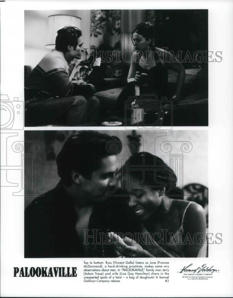 1996 Press Photo Vincent Gallo Frances McDormand Adam Trese in Palookaville - Historic Images