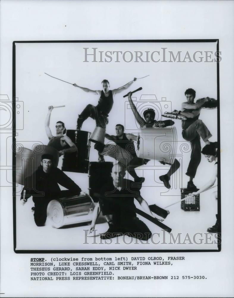 1996 Press Photo David Olrod, Fraser Morrison, Luke Cresswell in Stomp - Historic Images