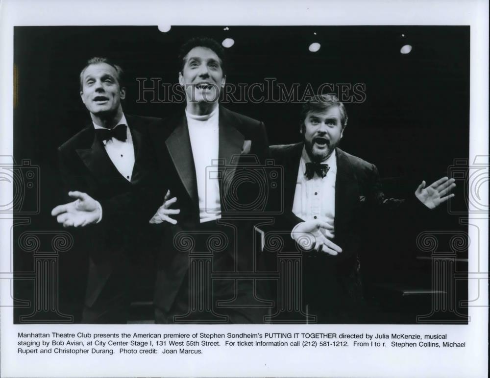 1993 Press Photo Stephen Collins Michael Rupert and Christopher Durang - Historic Images