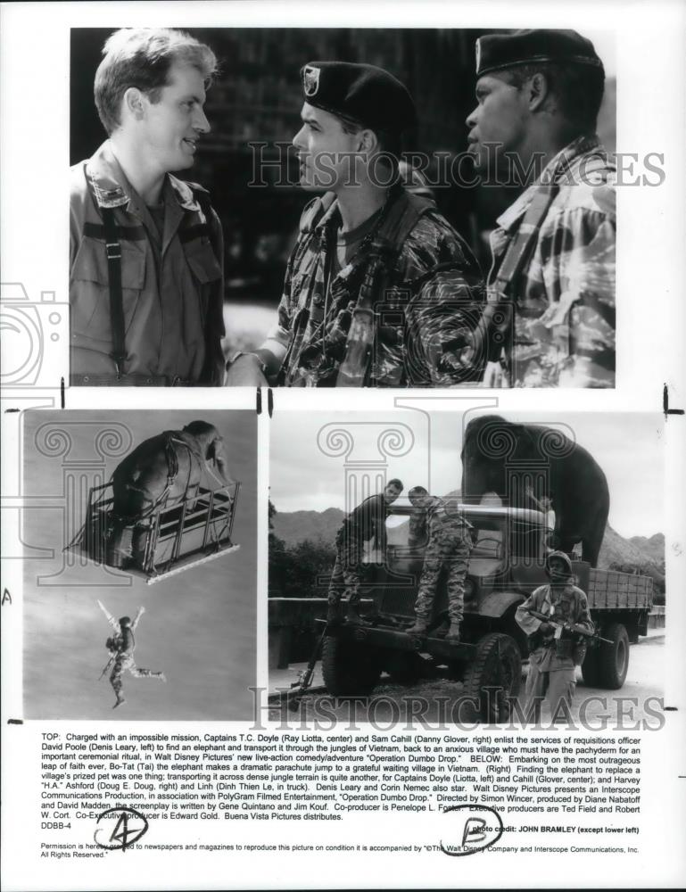 1995 Press Photo Denis Leary Ray Liotta Danny Glover and Dinh Thien Le - Historic Images