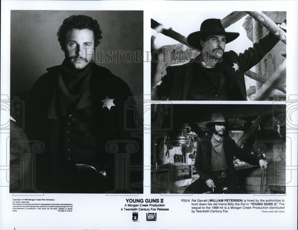 1991 Press Photo William Petersen stars as Pat Garrett in Young Guns II - Historic Images