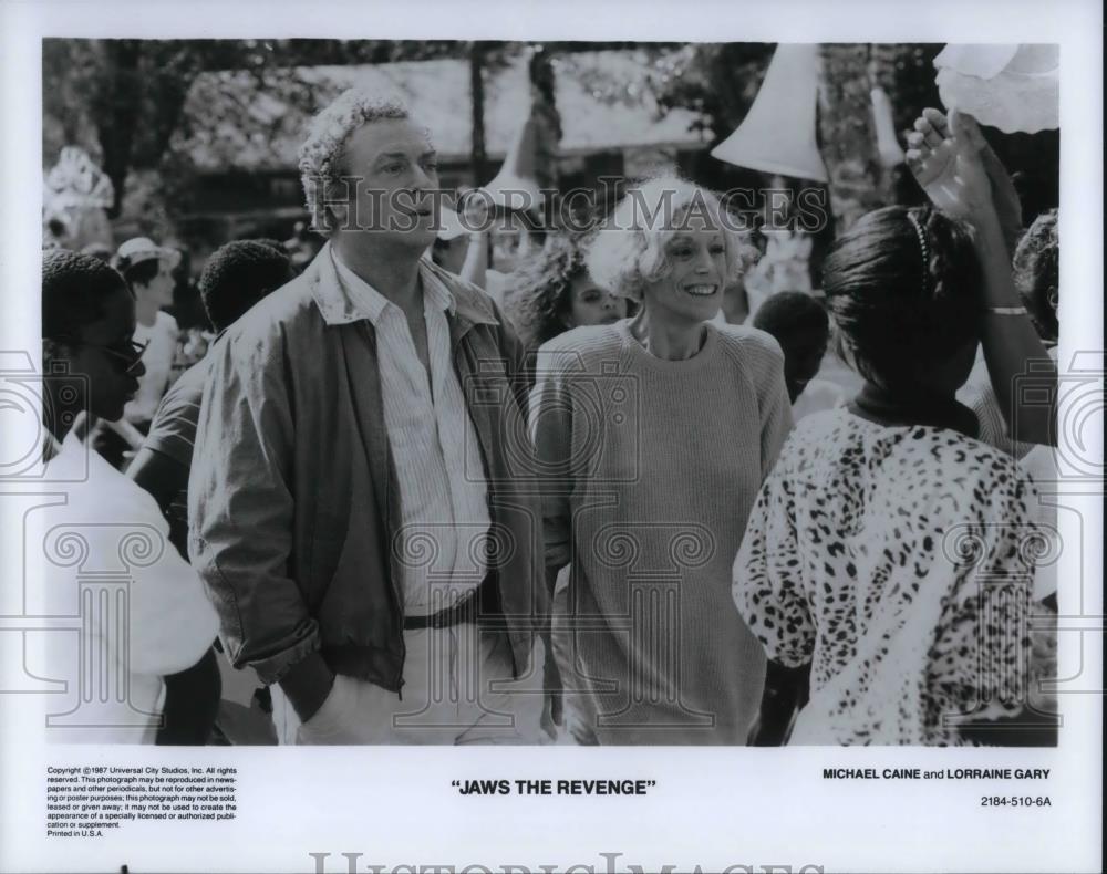 1987 Press Photo Michael Caine and Lorraine Gary in Jaws the Revenge - cvp23117 - Historic Images