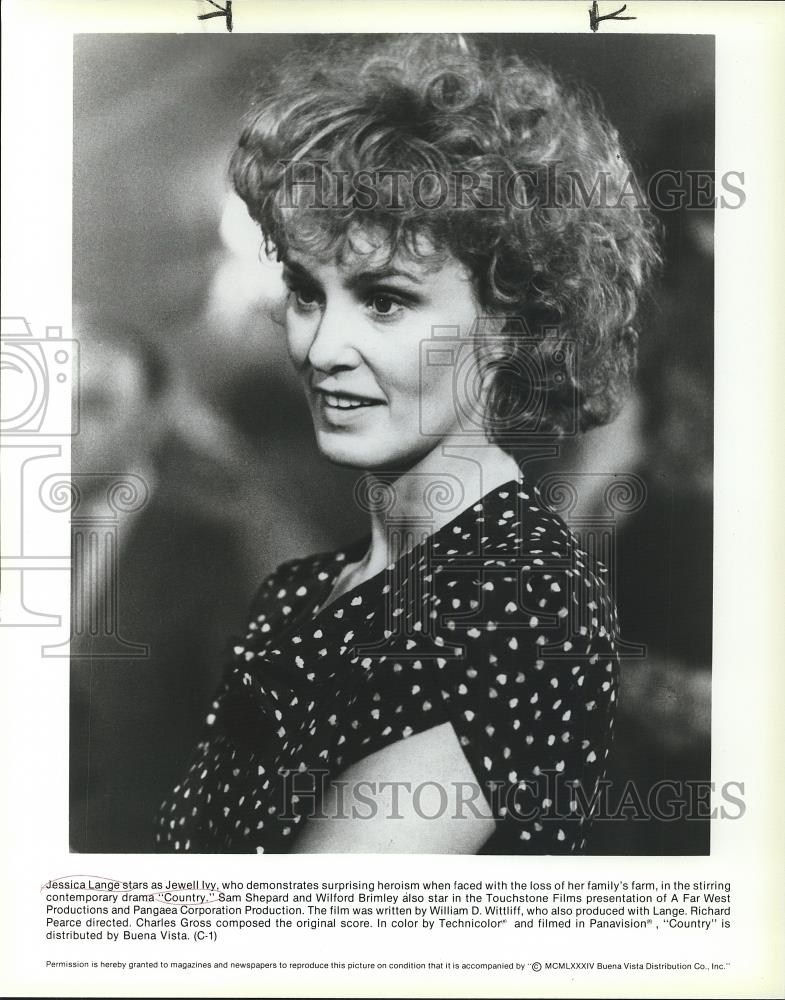 1987 Press Photo Jessica Lange In Country - cvp26398 - Historic Images