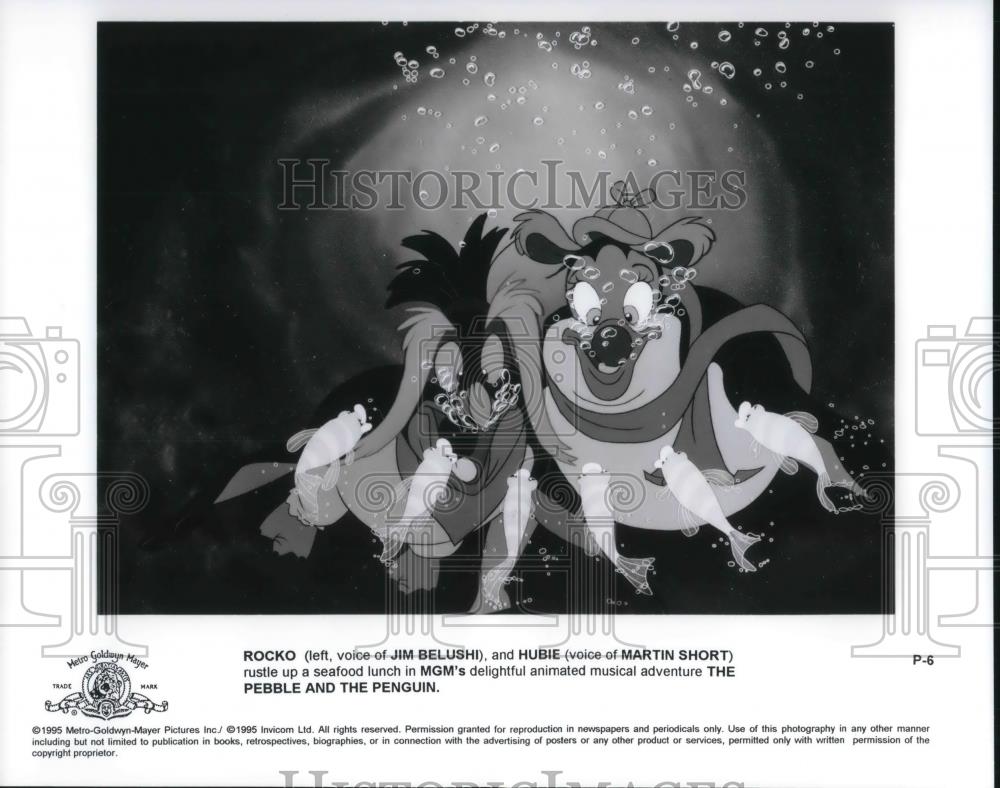 Press Photo Jim Belushi and Martin Short as they voice in THE PEBBLE AND PEBBLE - Historic Images