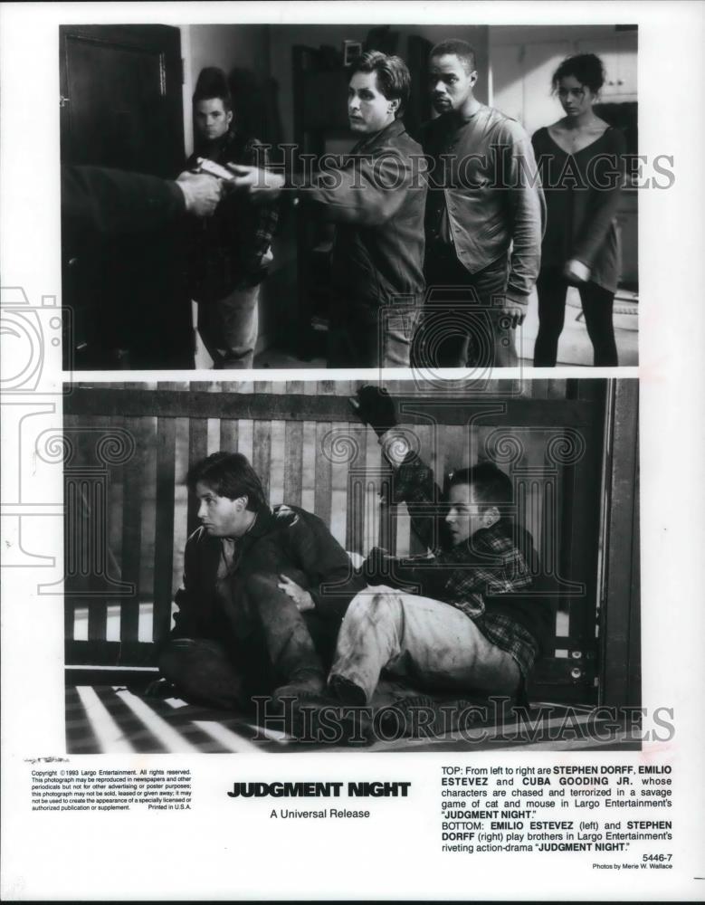 1993 Press Photo Stephen Dorff, Emilio Estevez in Judgment Night - cvp20213 - Historic Images