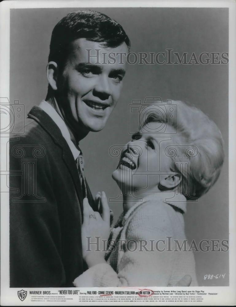 1965 Press Photo Jim Hutton and Connie Stevens star in Never Too Late - Historic Images
