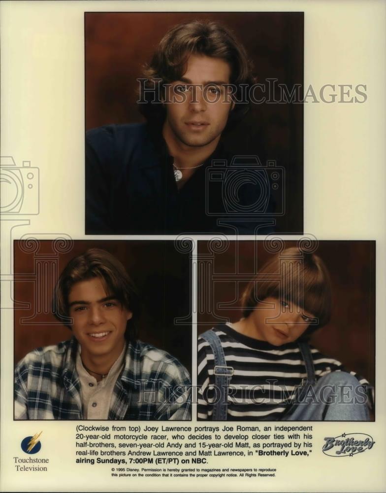1995 Press Photo Matthew, Andrew & Joey Lawrence in Brotherly Love - cvp22664 - Historic Images