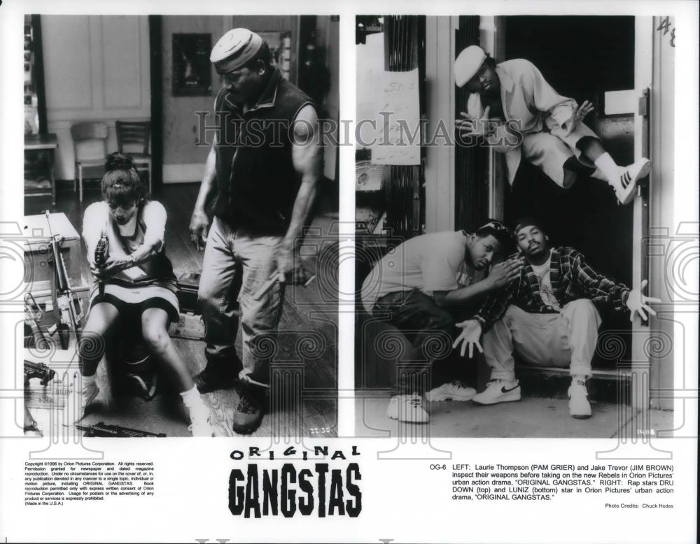 1998 Press Photo Pam Grier &amp; Jim Brown in Original Gangstas - cvp23064 - Historic Images