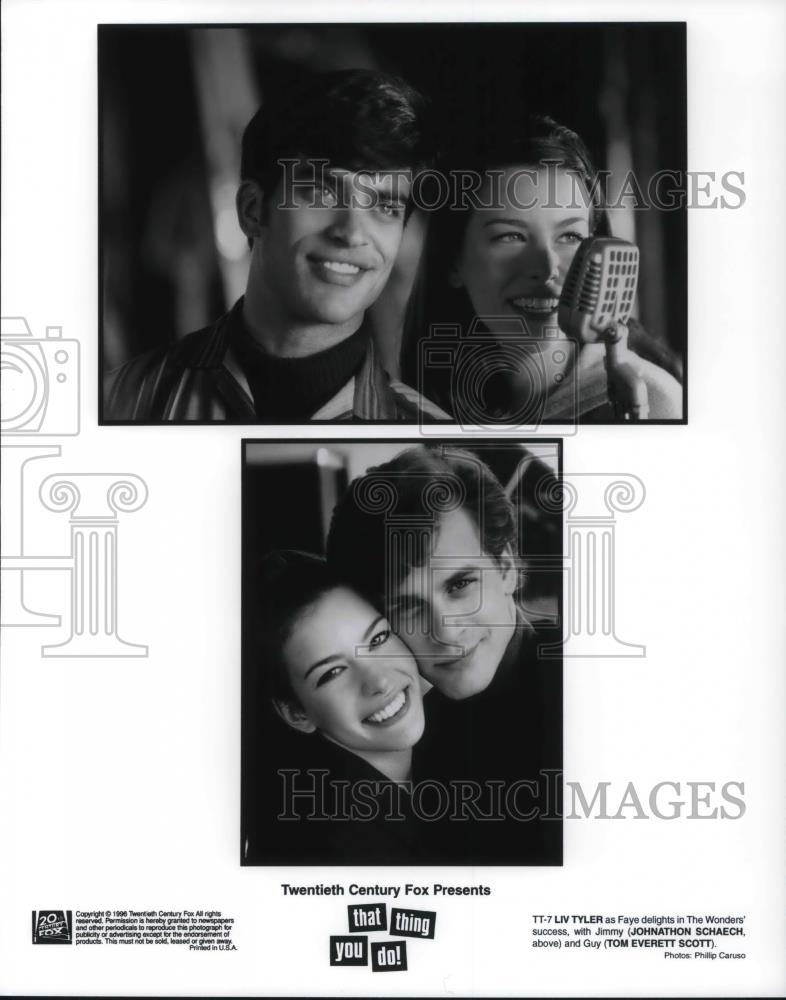 1996 Press Photo Liv Tyler Johnathon Schaech Tom Everett Scott That Thing You Do - Historic Images