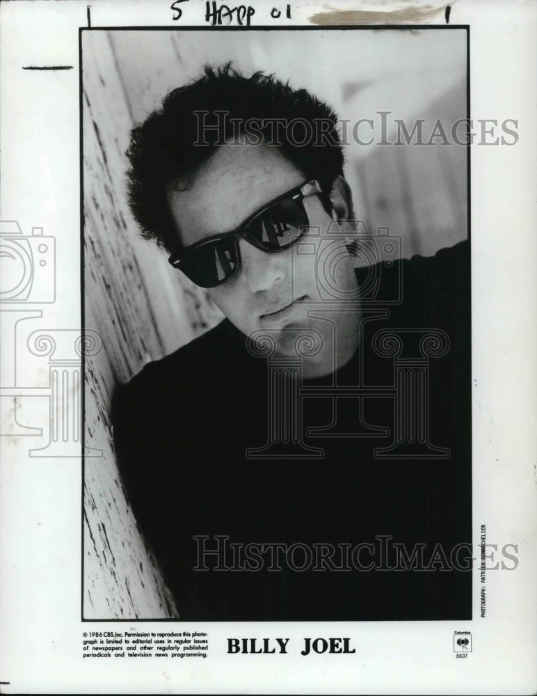 1986 Press Photo Singer Billy Joel - cvp25762 - Historic Images